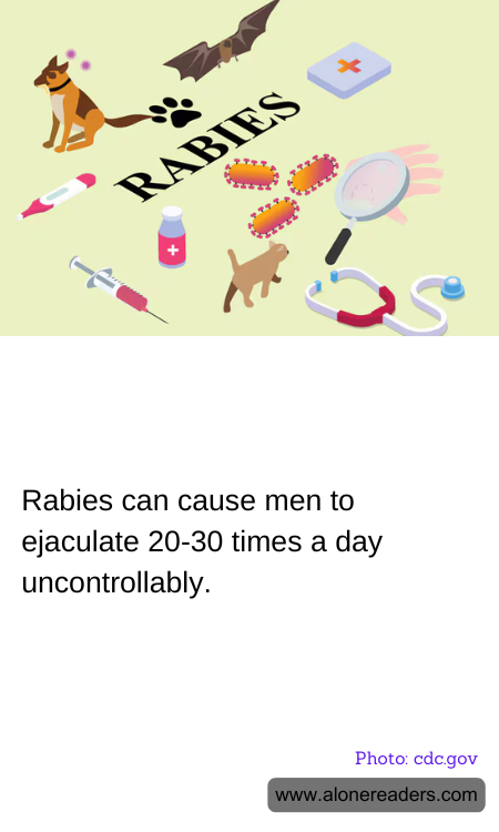 Rabies can cause men to ejaculate 20-30 times a day uncontrollably.