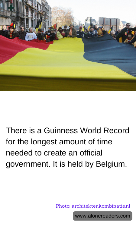 There is a Guinness World Record for the longest amount of time needed to create an official government. It is held by Belgium.