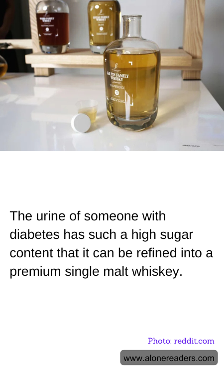 The urine of someone with diabetes has such a high sugar content that it can be refined into a premium single malt whiskey.