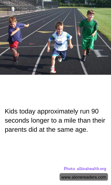 Kids today approximately run 90 seconds longer to a mile than their parents did at the same age.