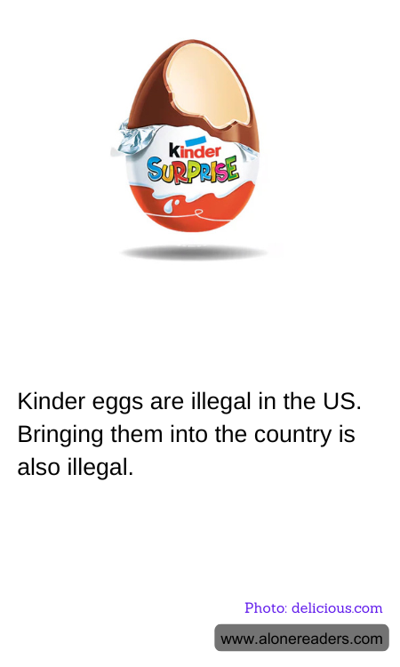 Kinder eggs are illegal in the US. Bringing them into the country is also illegal.