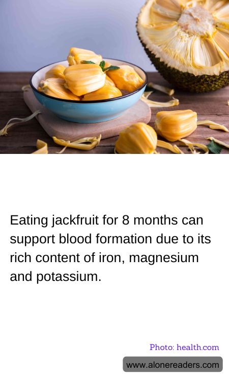 Eating jackfruit for 8 months can support blood formation due to its rich content of iron, magnesium and potassium.