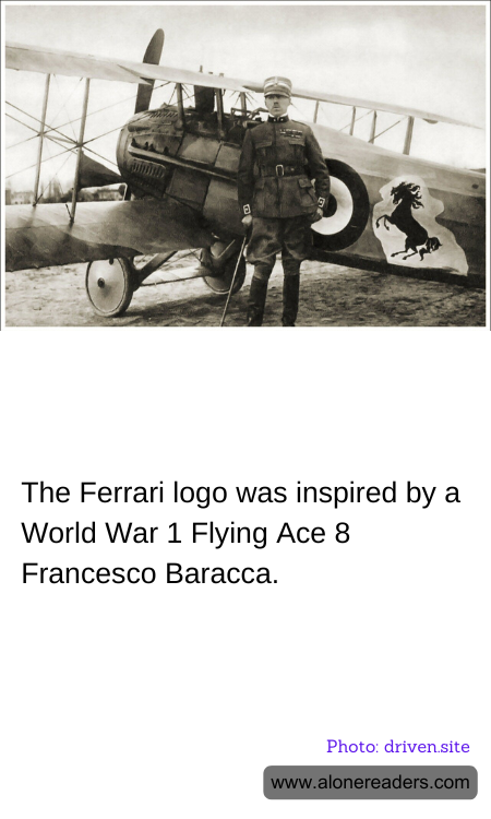 The Ferrari logo was inspired by a World War 1 Flying Ace 8 Francesco Baracca.