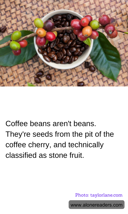Coffee beans aren't beans. They're seeds from the pit of the coffee cherry, and technically classified as stone fruit.