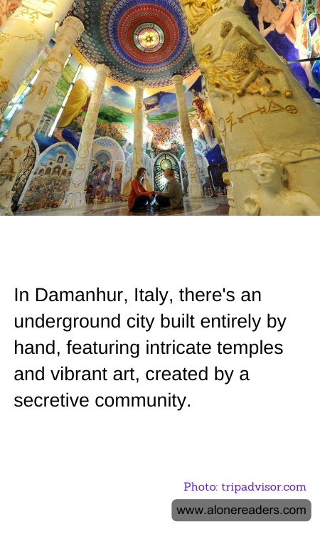 In Damanhur, Italy, there's an underground city built entirely by hand, featuring intricate temples and vibrant art, created by a secretive community.