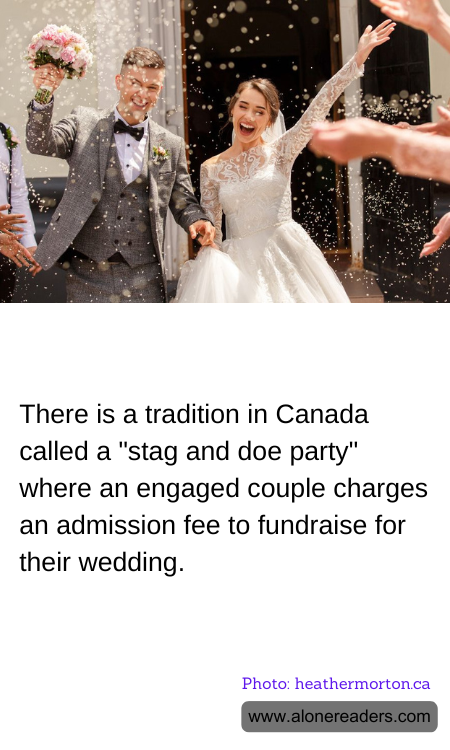 There is a tradition in Canada called a "stag and doe party" where an engaged couple charges an admission fee to fundraise for their wedding.