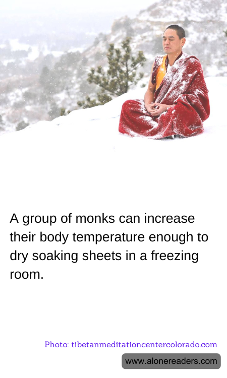 A group of monks can increase their body temperature enough to dry soaking sheets in a freezing room.