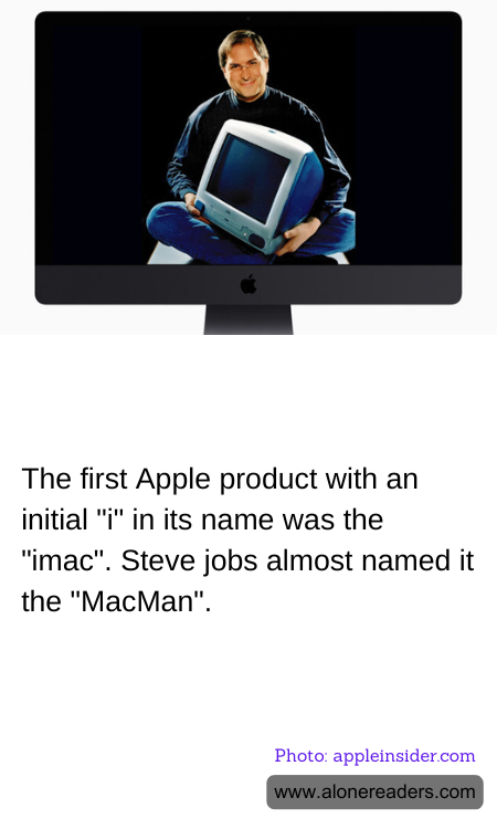 The first Apple product with an initial "i" in its name was the "imac". Steve jobs almost named it the "MacMan".