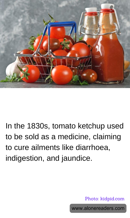In the 1830s, tomato ketchup used to be sold as a medicine, claiming to cure ailments like diarrhoea, indigestion, and jaundice.