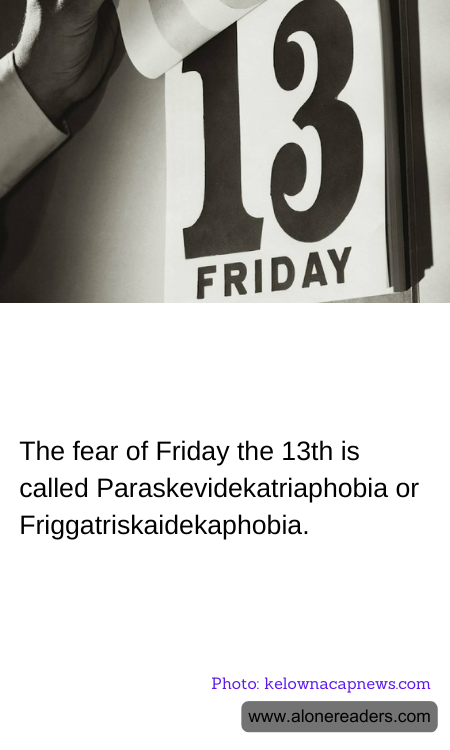 The fear of Friday the 13th is called Paraskevidekatriaphobia or Friggatriskaidekaphobia.