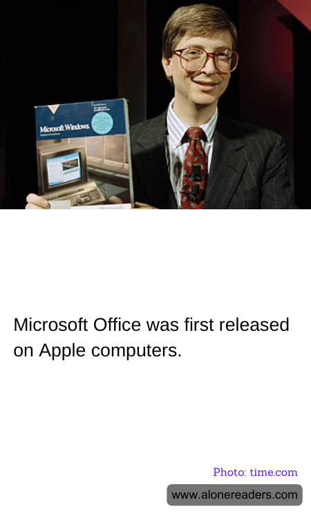 Microsoft Office was first released on Apple computers.