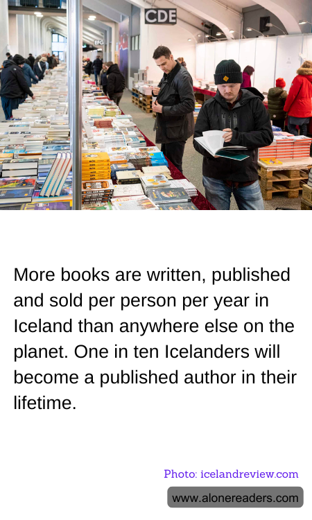 More books are written, published and sold per person per year in Iceland than anywhere else on the planet. One in ten Icelanders will become a published author in their lifetime.