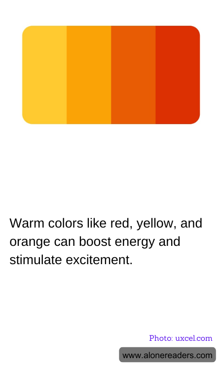 Warm colors like red, yellow, and orange can boost energy and stimulate excitement.