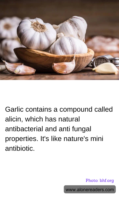 Garlic contains a compound called alicin, which has natural antibacterial and anti fungal properties. It's like nature's mini antibiotic.