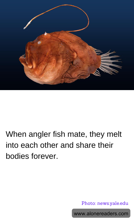 When angler fish mate, they melt into each other and share their bodies forever.