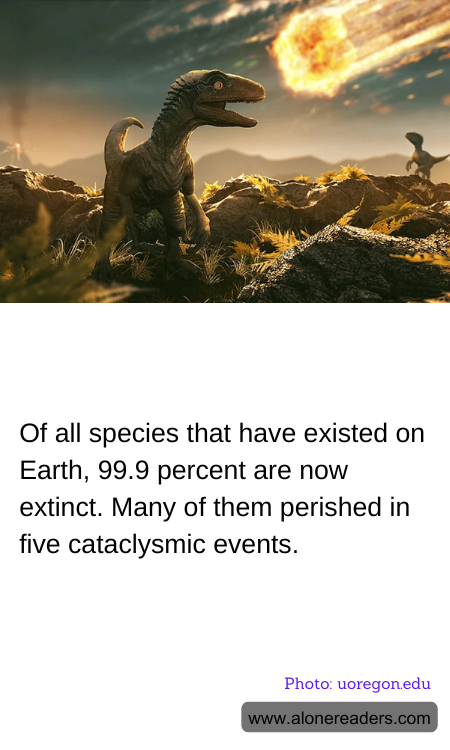 Of all species that have existed on Earth, 99.9 percent are now extinct. Many of them perished in five cataclysmic events.
