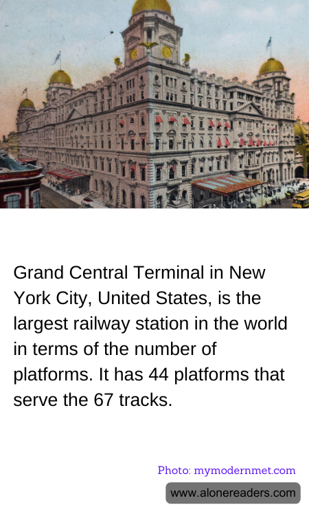 Grand Central Terminal in New York City, United States, is the largest railway station in the world in terms of the number of platforms. It has 44 platforms that serve the 67 tracks.