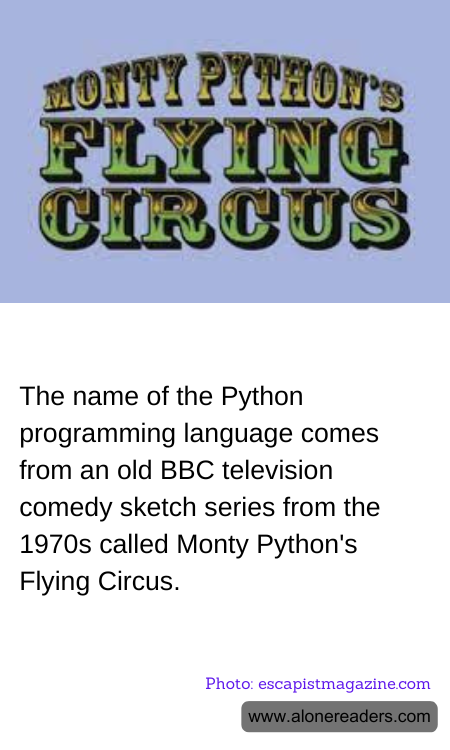 The name of the Python programming language comes from an old BBC television comedy sketch series from the 1970s called Monty Python's Flying Circus.
