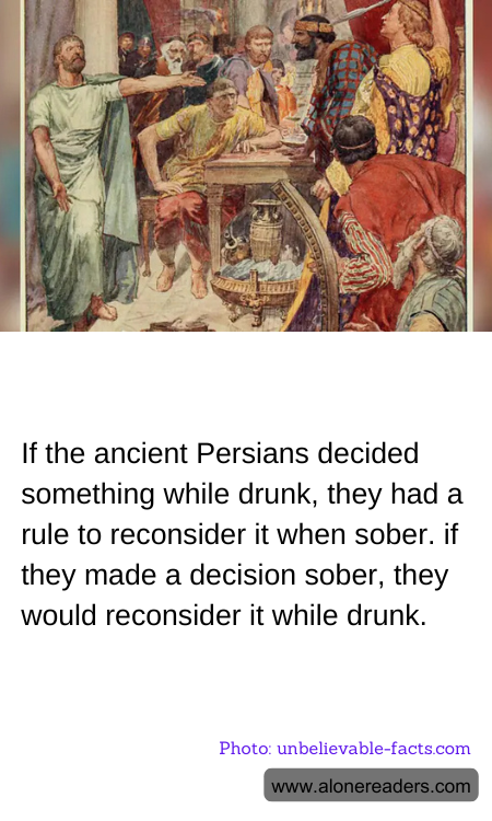 If the ancient Persians decided something while drunk, they had a rule to reconsider it when sober. if they made a decision sober, they would reconsider it while drunk.