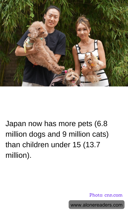 Japan now has more pets (6.8 million dogs and 9 million cats) than children under 15 (13.7 million).