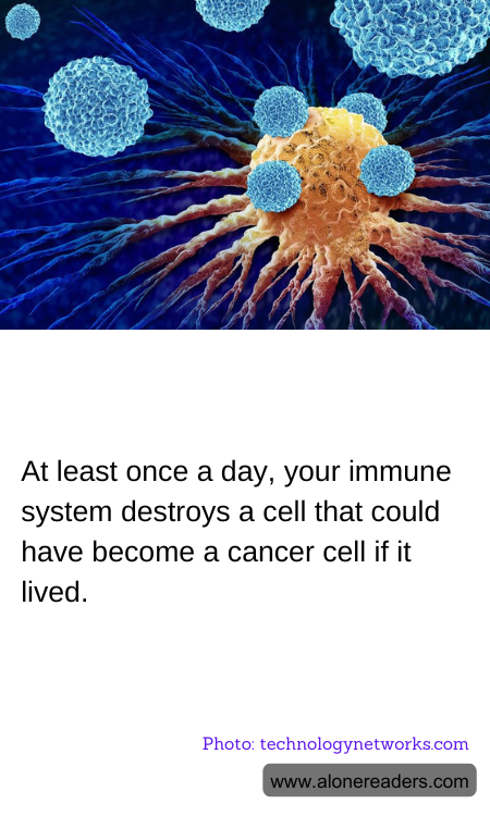 At least once a day, your immune system destroys a cell that could have become a cancer cell if it lived.