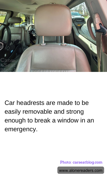 Car headrests are made to be easily removable and strong enough to break a window in an emergency.