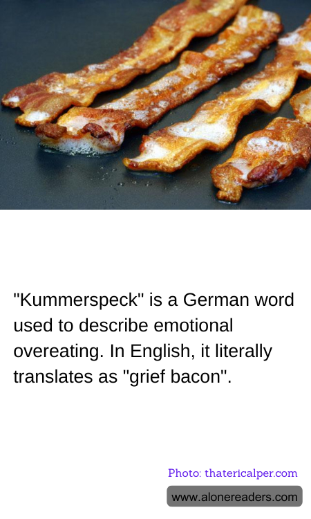 "Kummerspeck" is a German word used to describe emotional overeating. In English, it literally translates as "grief bacon".