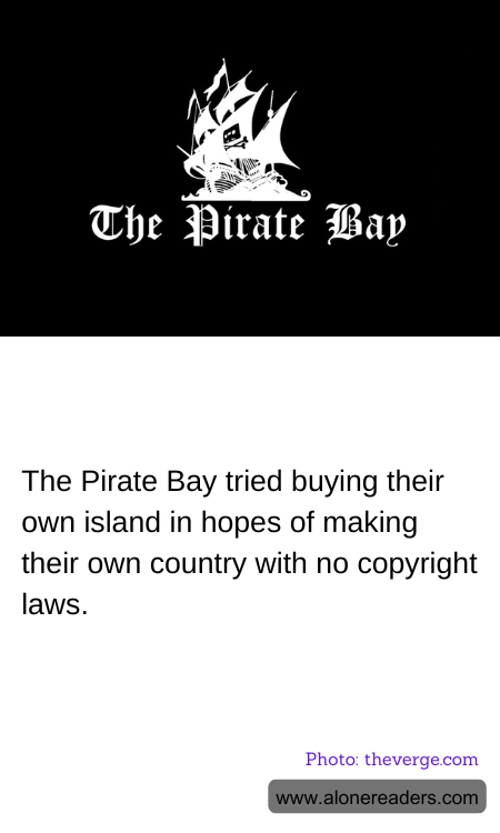 The Pirate Bay tried buying their own island in hopes of making their own country with no copyright laws.The Pirate Bay tried buying their own island in hopes of making their own country with no copyright laws.