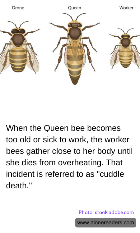 When the Queen bee becomes too old or sick to work, the worker bees gather close to her body until she dies from overheating. That incident is referred to as "cuddle death."