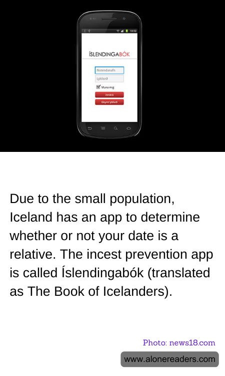 Due to the small population, Iceland has an app to determine whether or not your date is a relative. The incest prevention app is called Íslendingabók (translated as The Book of Icelanders).