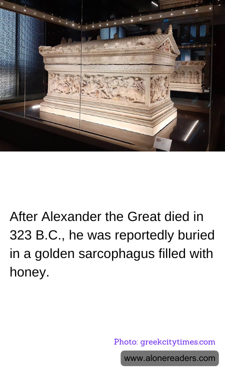 After Alexander the Great died in 323 B.C., he was reportedly buried in a golden sarcophagus filled with honey.