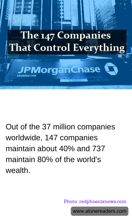 Out of the 37 million companies worldwide, 147 companies maintain about 40% and 737 maintain 80% of the world's wealth.