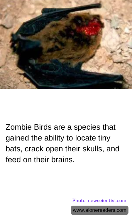Zombie Birds are a species that gained the ability to locate tiny bats, crack open their skulls, and feed on their brains.