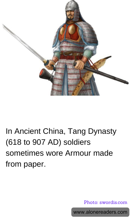 In Ancient China, Tang Dynasty (618 to 907 AD) soldiers sometimes wore Armour made from paper.