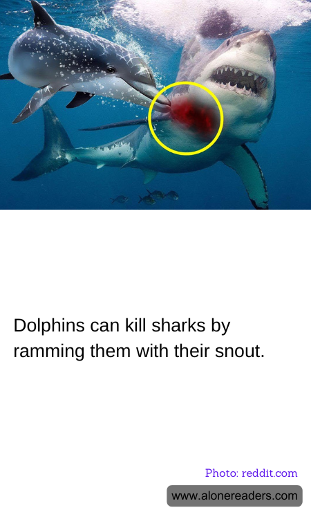 Dolphins can kill sharks by ramming them with their snout.