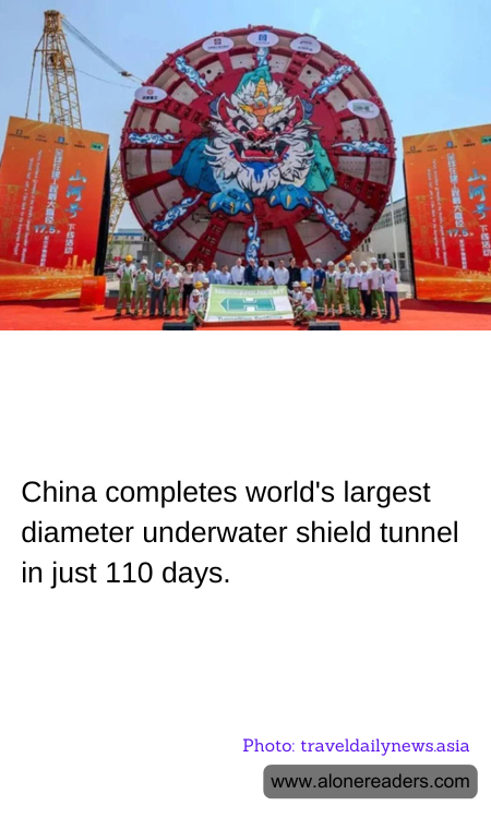 China completes world's largest diameter underwater shield tunnel in just 110 days.