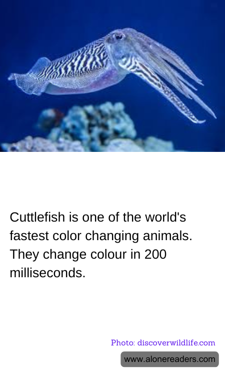 Cuttlefish is one of the world's fastest color changing animals. They change colour in 200 milliseconds.
