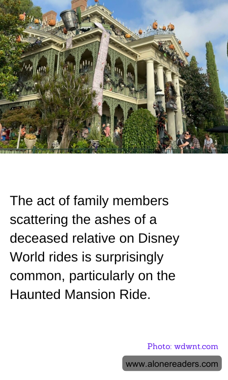 The act of family members scattering the ashes of a deceased relative on Disney World rides is surprisingly common, particularly on the Haunted Mansion Ride.