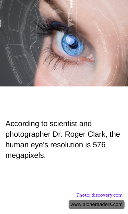 According to scientist and photographer Dr. Roger Clark, the human eye's resolution is 576 megapixels.