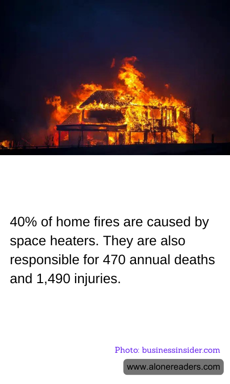 40% of home fires are caused by space heaters. They are also responsible for 470 annual deaths and 1,490 injuries.
