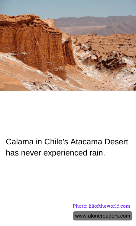 Calama in Chile's Atacama Desert has never experienced rain.