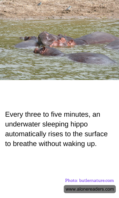 Every three to five minutes, an underwater sleeping hippo automatically rises to the surface to breathe without waking up.
