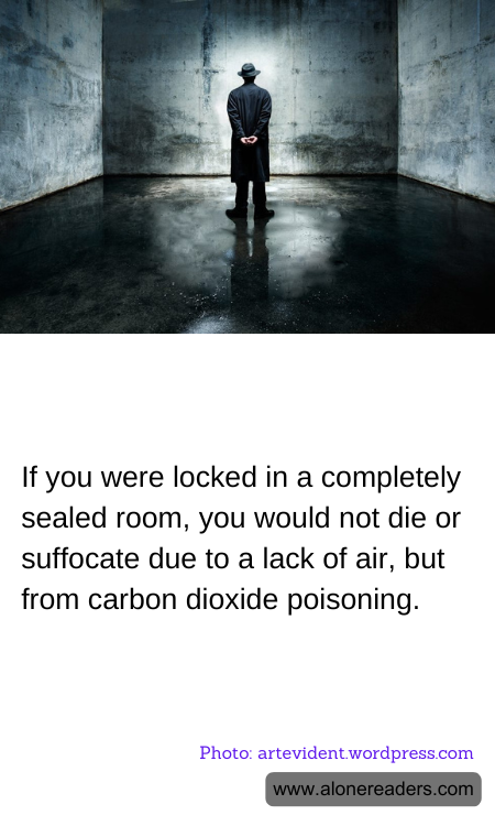 If you were locked in a completely sealed room, you would not die or suffocate due to a lack of air, but from carbon dioxide poisoning.