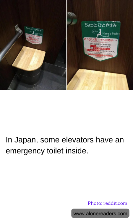 In Japan, some elevators have an emergency toilet inside.