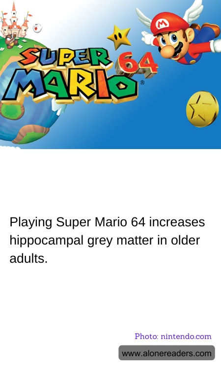 Playing Super Mario 64 increases hippocampal grey matter in older adults.