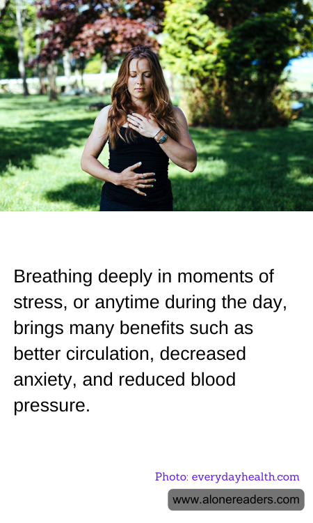 Breathing deeply in moments of stress, or anytime during the day, brings many benefits such as better circulation, decreased anxiety, and reduced blood pressure.