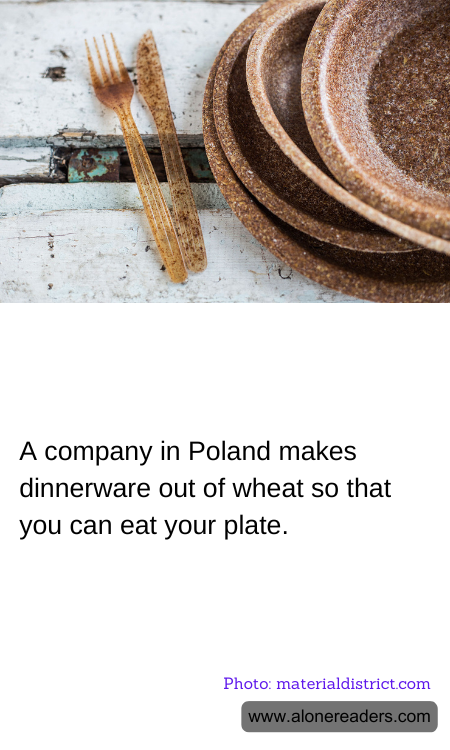 A company in Poland makes dinnerware out of wheat so that you can eat your plate.