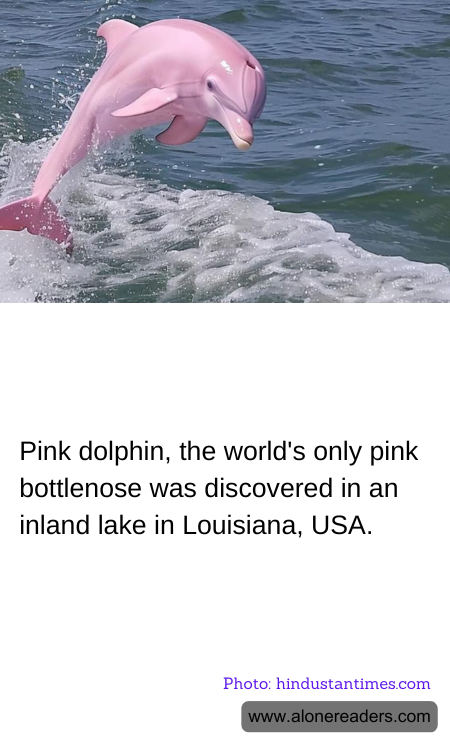 Pink dolphin, the world's only pink bottlenose was discovered in an inland lake in Louisiana, USA.