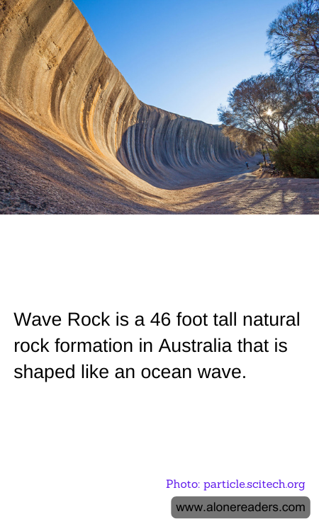 Wave Rock is a 46 foot tall natural rock formation in Australia that is shaped like an ocean wave.