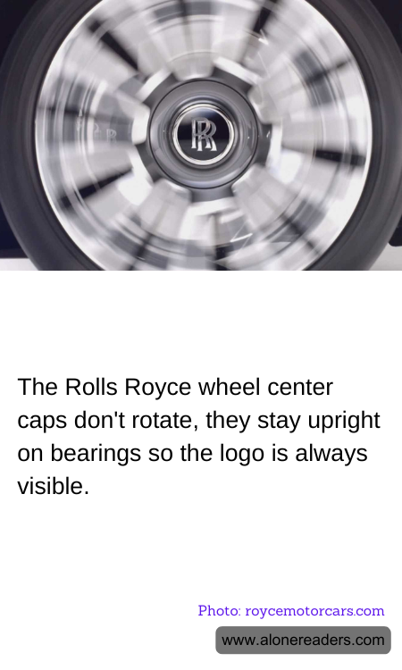 The Rolls Royce wheel center caps don't rotate, they stay upright on bearings so the logo is always visible.